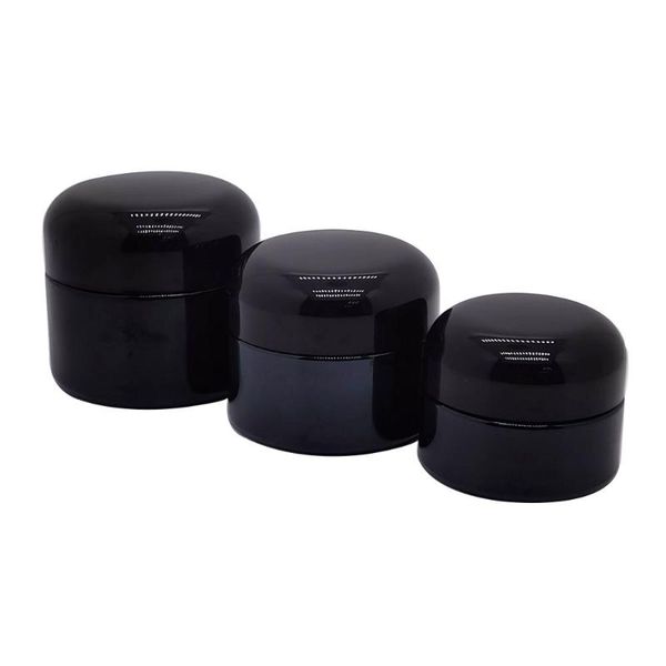 

storage bottles & jars 360pcs wholesale 20g 30g 50g natural black glass cream jar container with shinny lid 20ml 30ml 50ml skincare pot