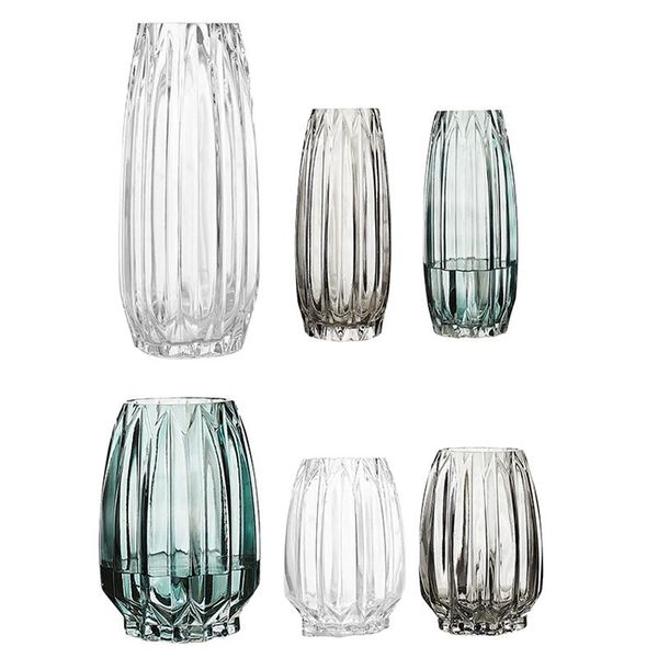 

vases nordic glassthicken vase transparent black living room flower home decor dried bottle
