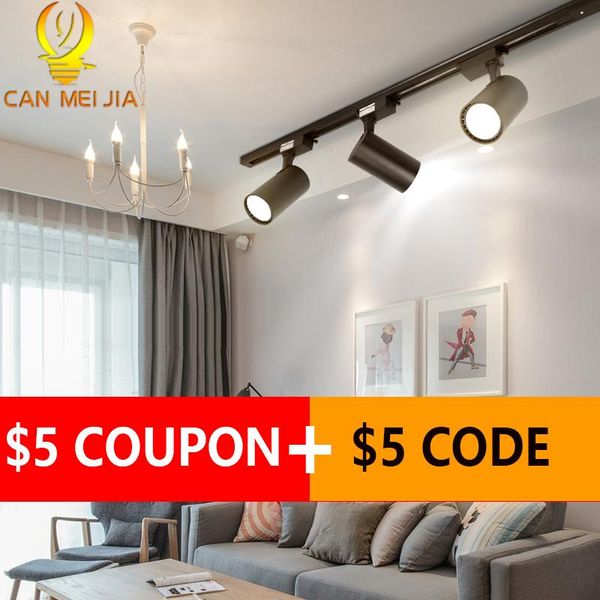 

3pcs led track lights 220v cob lamp lighting fixture 12/20/30/40w spotlights rail spot light lamps for shop home kitchen