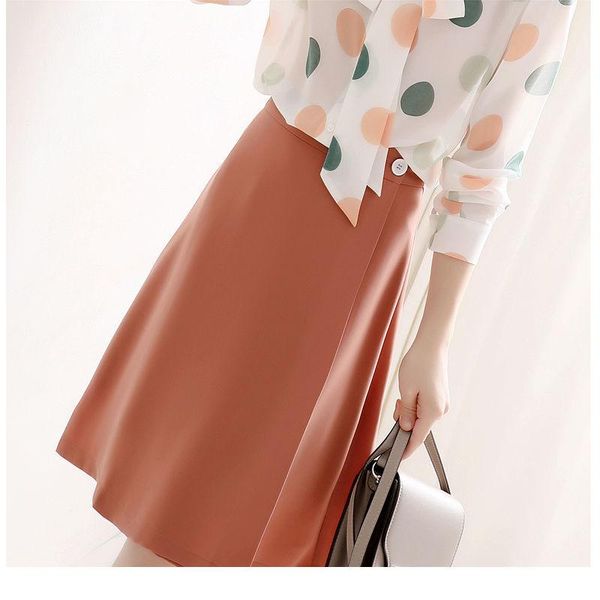 

skirts women skirt 2021 spring summer korean style a-line solid high waist knee-length midi mujer faldas femme jupes saias y924, Black