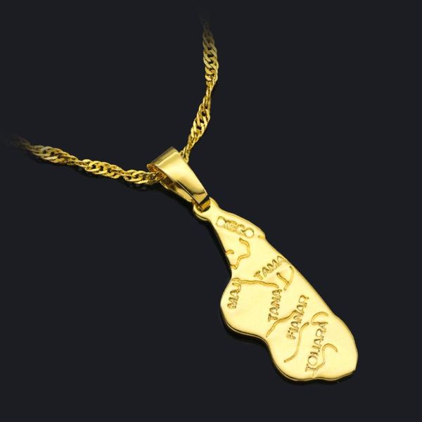 

chains turkey 2021 women's gift arab women necklace map of madagascar africa pendant gold wave chain clavicle, Silver