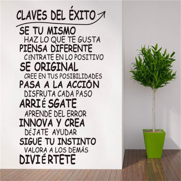 

wall stickers sticker phrase kitchen rules family wallpaper claves del Ã©xito se tu mismo spanish quotes house decor decals dw10970