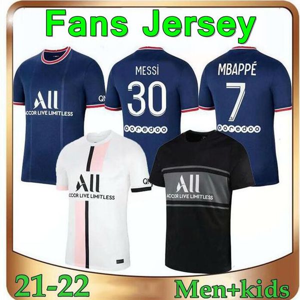 

messi mbappe soccer jersey hakimi sergio ramos maillots de football 2021 2022 marquinhos verratti men kids kit shirts uniforms enfants maill, Black;yellow