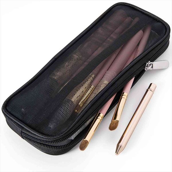 

1pcs cosmetic mesh makeup bag brush pouch girl travel toiletry organizer case women beauty tools storage holder