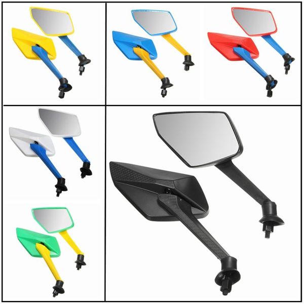 

motorcycle mirrors 1 pair universal 8mm thread motorbike rear view side mirror 6 color blue green yellow black white red