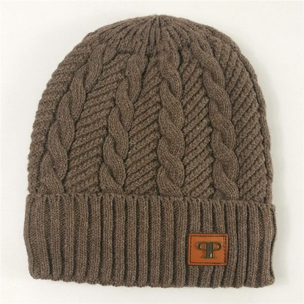

hat men's winter woolen thickened fashion knitted sleeve plush warm hat anti cold wind youth cotton hat, Black;white