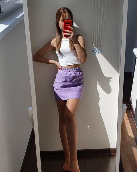 

skirts high elastic waist anti-empty bust skirt 2021 female students spring and summer soft girl loose a-line short, Black