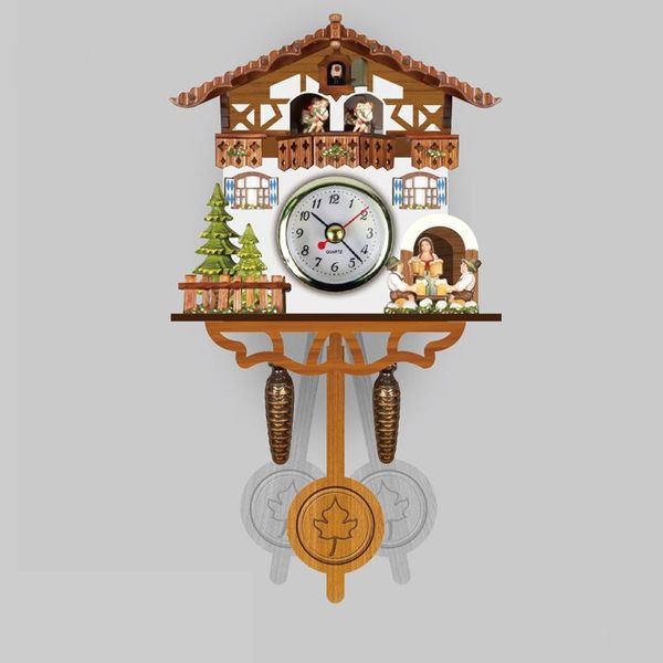 

wall clocks 3d handcrafted clock wooden cuckoo quartz fashion christmas gift home art decor