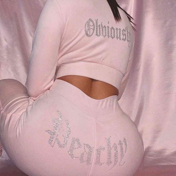 

plus size 2 piece set womenpant hoodies outfit letter print turndown collar tracksuit pants streetwear casual, White