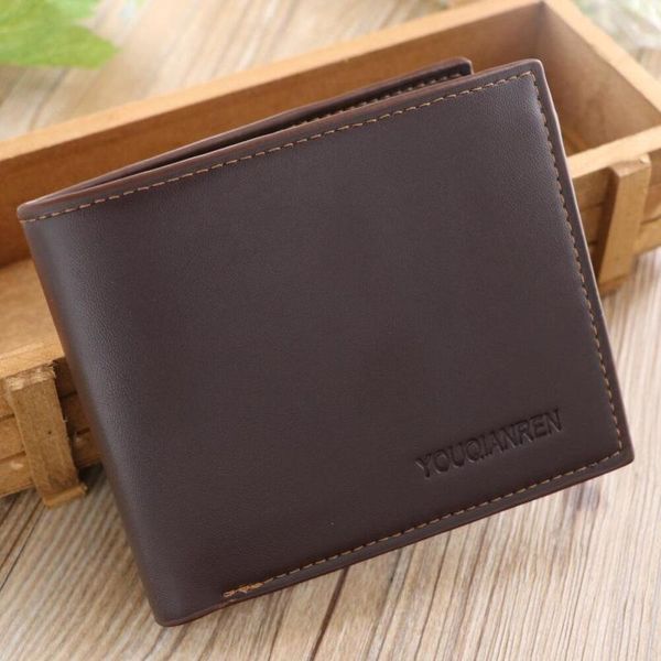 

wallets brown retro men's wallet coin pocket buckle small black card bag men hold student, Red;black