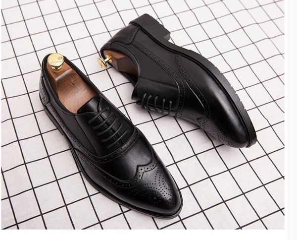 

men's shoes spring and autumn low heel pointed end @k32, Black