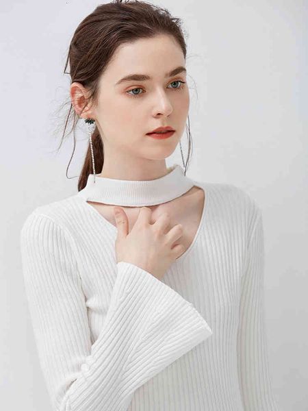 

women's sweaters winter long-sleeved v-neck sweater pullover, bottoming shirt korean version of the slim tight sweater. xssy, White;black