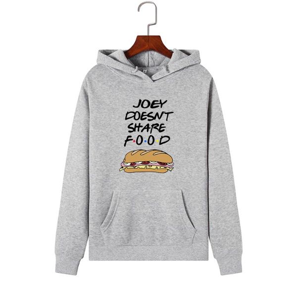 

women's hoodies & sweatshirts women hooded sweatshirt joey doesn't share food print autumn winter pullover female hoodie clothes, Black