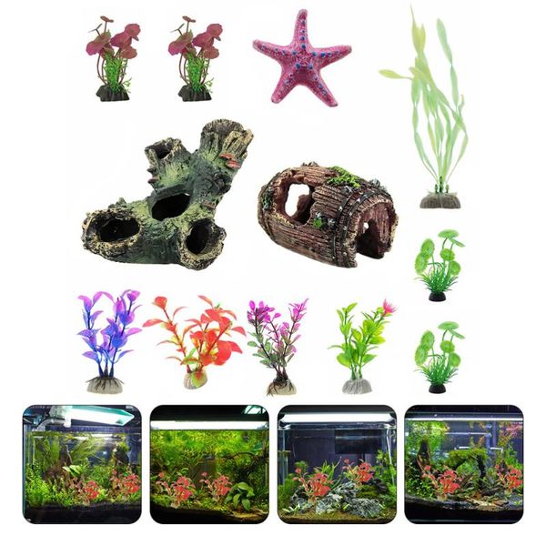 

decorations 12pcs underwater landscaping ornament resin fish tank adornment aquarium crafts