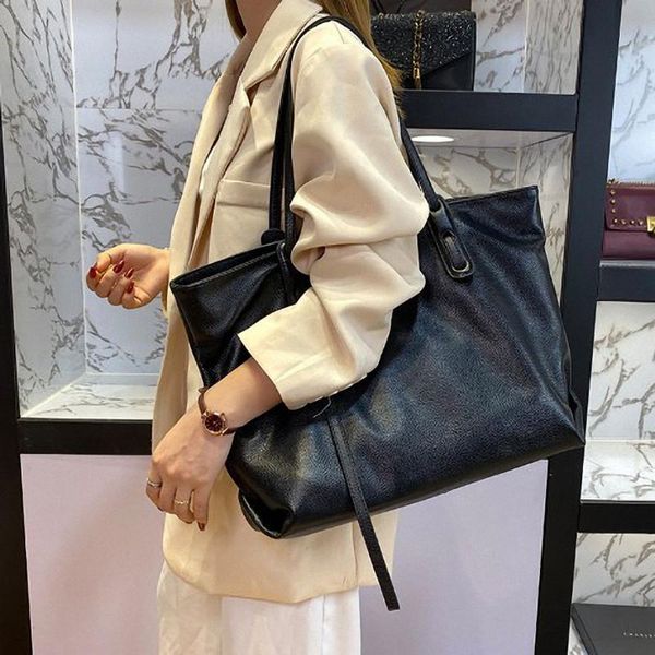 

evening bags xiaoning large capacity high-end women's bag leather tote retro european and american fashion brand head por