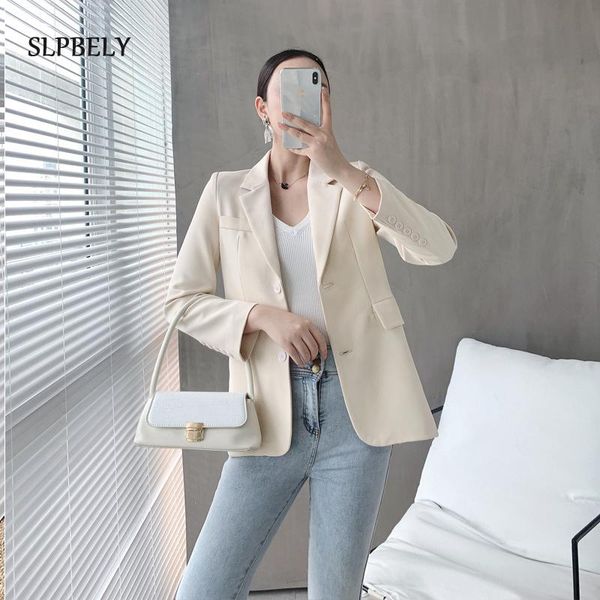 

women's suits & blazers slpbely casual pockets women coat blazer spring office work ladies notched collar female slim autumn jacket out, White;black