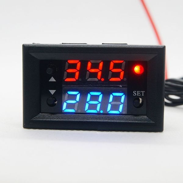 

w2810 dc12v 20a digital thermostat temperature controller red display with sample