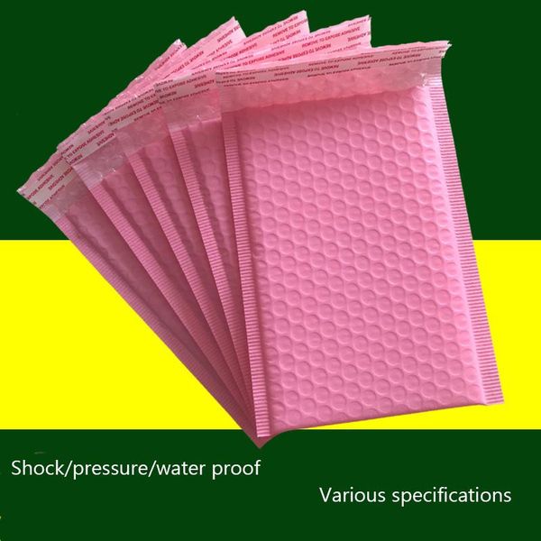 

packing bags 50pcs/ package bubble envelope bag, pink co extrusion film, automatic seal, waterproof mail, foam bag transport bag.
