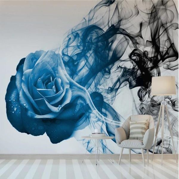 

wallpapers custom large mural wallpaper 3d abstract rose smoke lines tv bedroom background flower