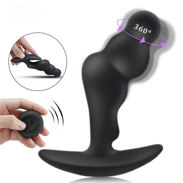 Massaggiatore prostatico da 360 gradi vibratore anale silicone masturbarsi maschile Butt Plug ano vibrazione giocattolo sexy per uomo stimolazione del punto G