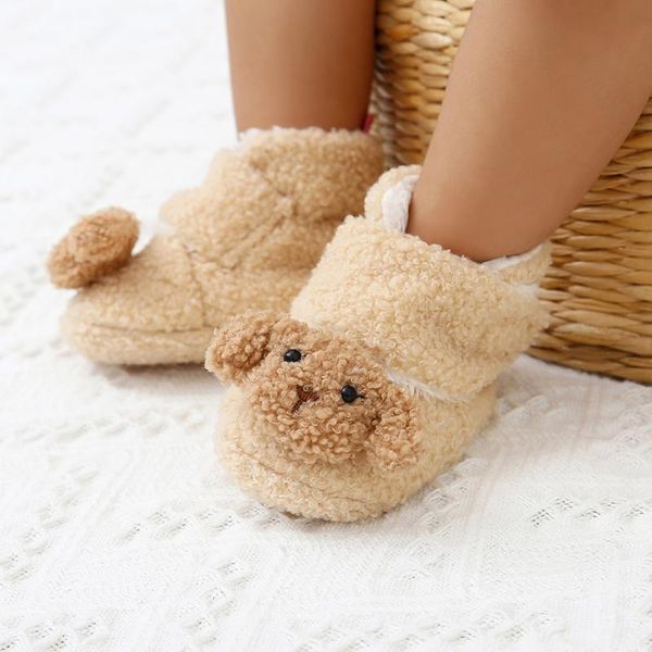 

first walkers cartoon plush winter baby walking shoes infant indoor soft-soled toddler flat soft bottom non-slip