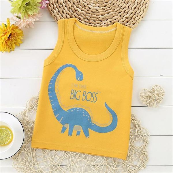 

shirt baby blouses kids vest sleeveless t boys toddler shirts cool print cotton cartoon children girls single top, Blue