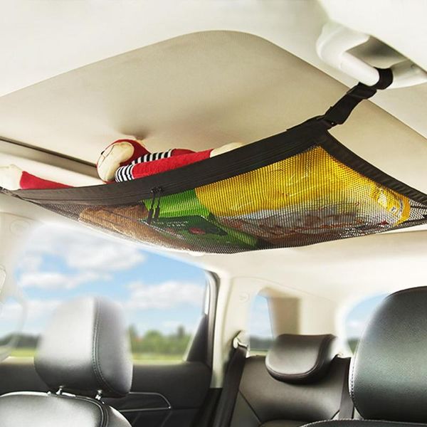 

car organizer portable ceiling storage net pocket roof interior cargo bag trunk pouch sundries mesh