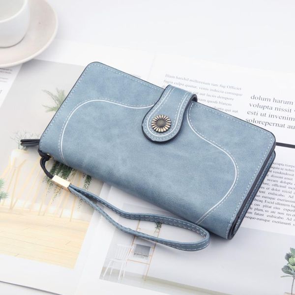 

women's wallet, fashion, buckle, bag, multi-function, retro billfold, zipper bag. wallets, Red;black