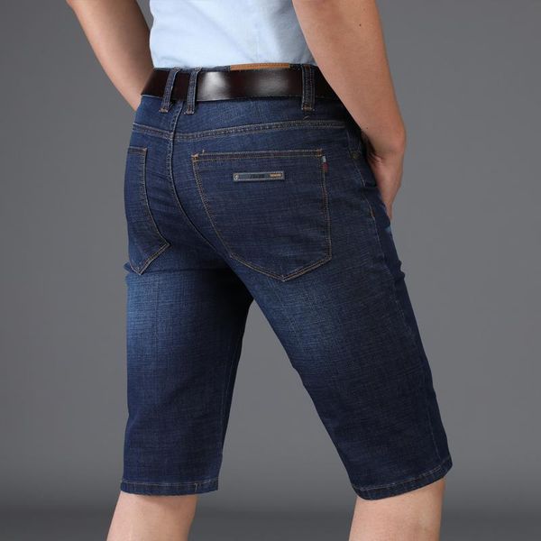 

men's jeans qaunbo 2021 summer men business denim shorts fashion casual stretch loose straight thin comfortable male short, Blue