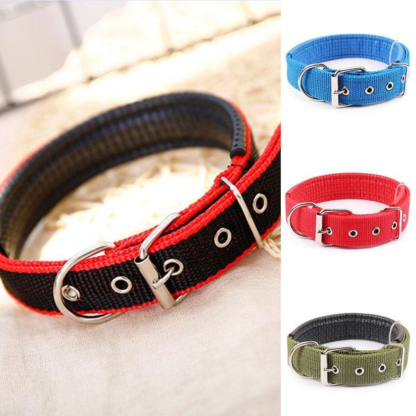 

dog collars & leashes adjustable nylon strap collar for small and big pet dogs comfortable solid puppies