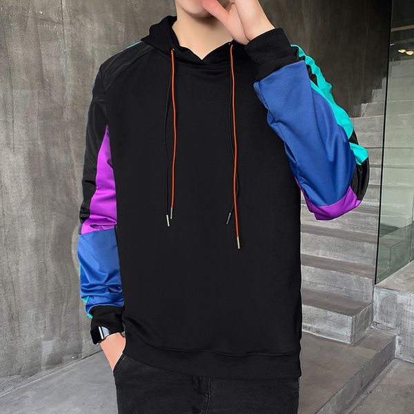 

hooded couple 2021 sweater men's loose trend spring and autumn coat, Black