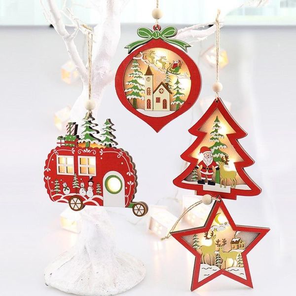 

christmas decorations led luminous tree star pendant decoration scene layout decor
