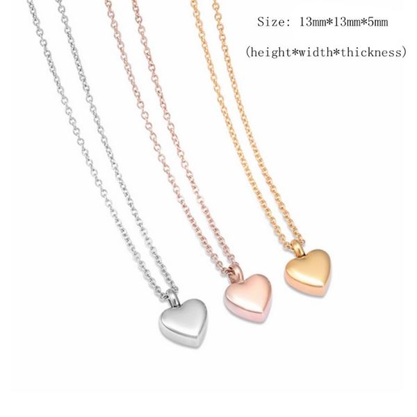

pendant necklaces 10pcs/ lot little blank heart mini cremation urn necklace engravable memorial ashes holder keepsake jewelry for women lkj9, Silver