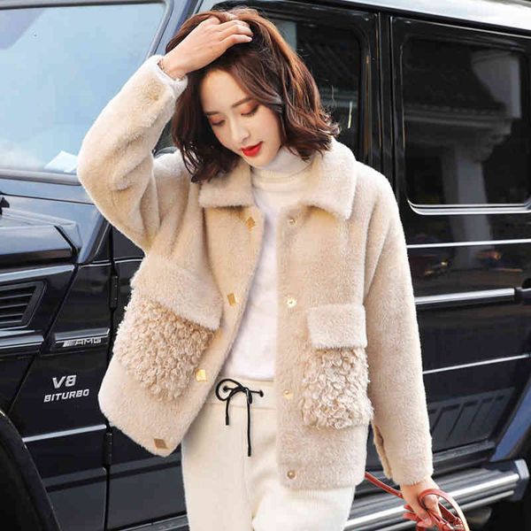 

women's sweaters coat of wool imitating marten, women's velvet jacket winter, thick and short piece, autumn large size, ln89, White;black
