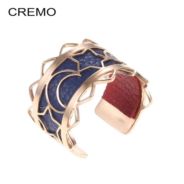 

cluster rings cremo georgette trendy resizable finger stainless steel ring for women rose gold color reversible leather interchangeable jewe, Golden;silver