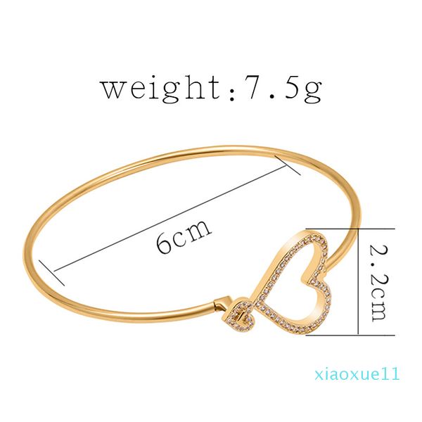 

cubic zirconia heart-shaped bracelet bracelet double heart women's gift golden brand jewelry, Black