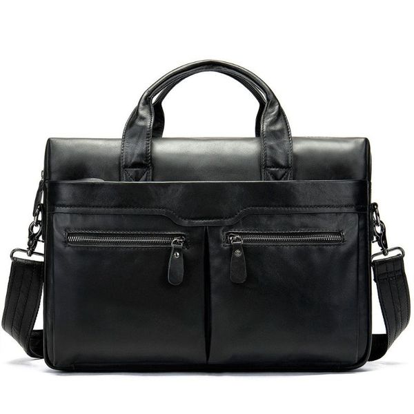 

briefcases 2021 fasshion first layer cowhide designer men handbag quality genuine leather multi pockets briefcase lapbag