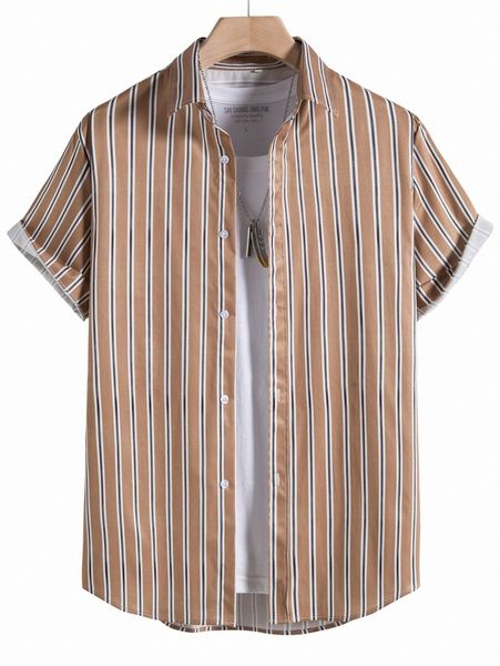 

men block striped shirt without tee t1o1#, White;black