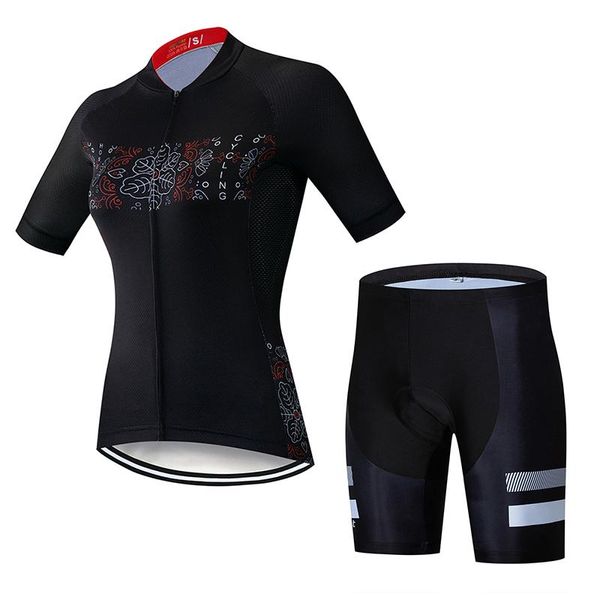 

estate in bicicletta jersey donne pullover della bici abbigliamento biciclette manica corta ropa ciclismo maillot nero da corsa racing sets, Black;blue