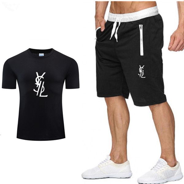

sports clothes summer fashion men pack short mouwen t-shirt shorts luxury casual sets, Gray