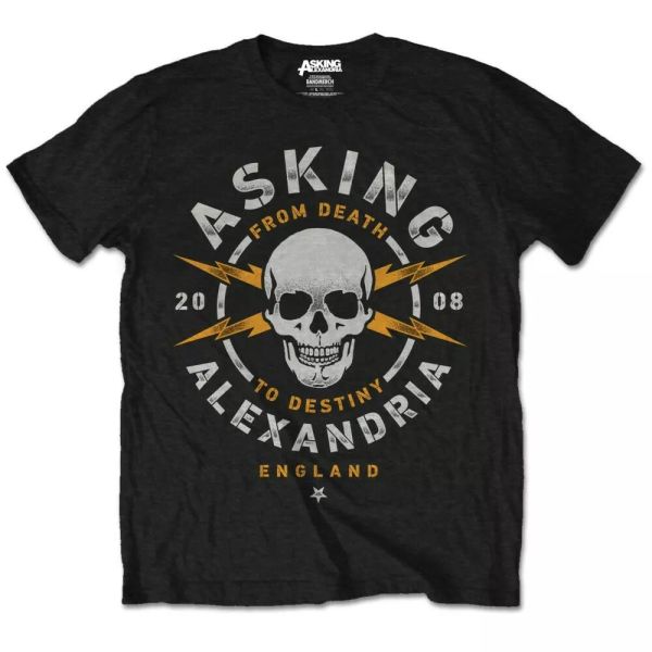 

Asking alexandria official danger t-shirt men unisex, White;black