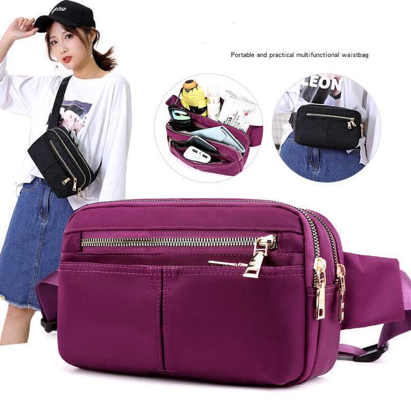 

vento marea travel waist pack for women casual nylon waterproof chest handbag belt shoulder bag large capacity sport purses 210719