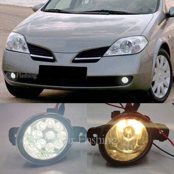 1 conjunto de luzes de nevoeiro farol para Nissan Primera Estate WP12 Hatchback P12 Saloon 2002-2015 Nevoeiro Luz LED Lâmpadas de Névoa Halogéneo Foglights