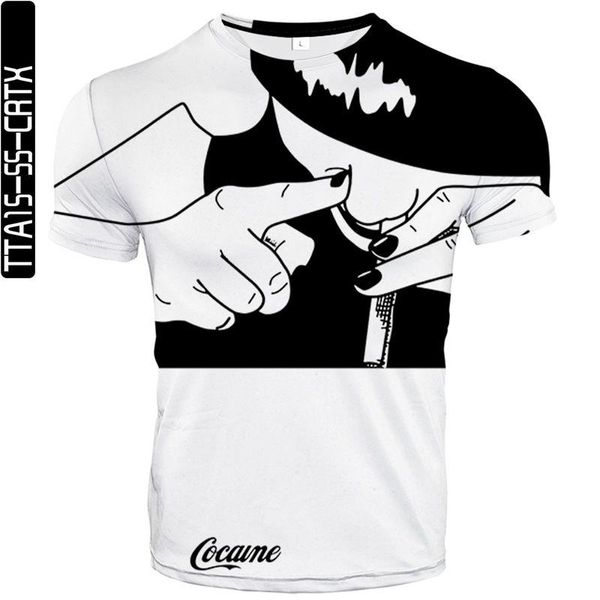 

summer printing fashion drawing pattern men's and women's hip-hop t-shirt trend casual short-sleeved t-shirts, White;black