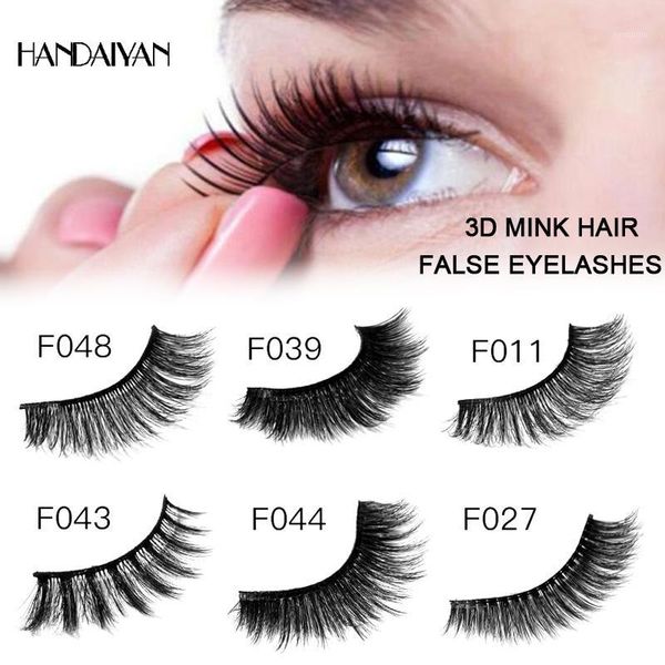 

pair beauty natural false eyelash long makeup 3d mink lashes extension eyelashes1