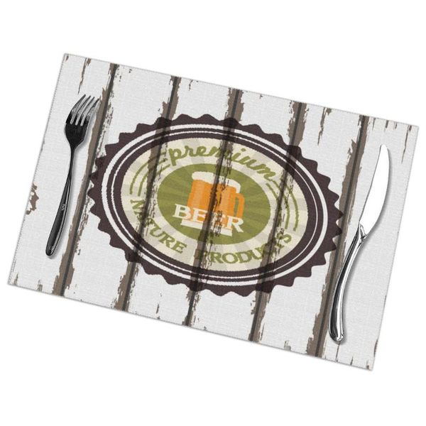 

tableware pad placemats 6 pcstable mat non-slip beer labels on old wood background for dining table mats & pads