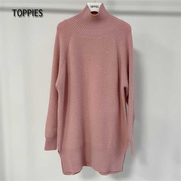 

ies autumn winter women knitted sweater dress long sleeve solid sweater casual loose sweater dress female 211123, White;black