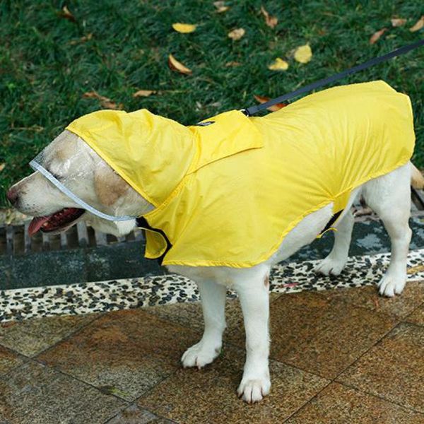 Aparel de cachorro Capa de chuva à prova d'água com Hood Pet Summer Putdoor Poncho de proteção ambiental especial para animais de estimação de cães grandes
