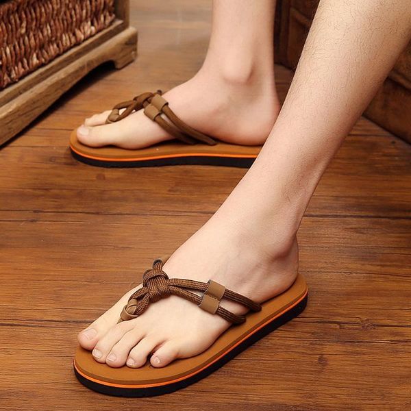 

slippers cresfimix men casual anti skid comfort spring flip flops male fashion summer beach cool 5881, Black