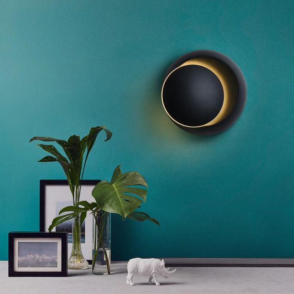 

minimalist led wall lamp modern living room bedroom bedside round sconce aisle corridor decorative lighting fixture